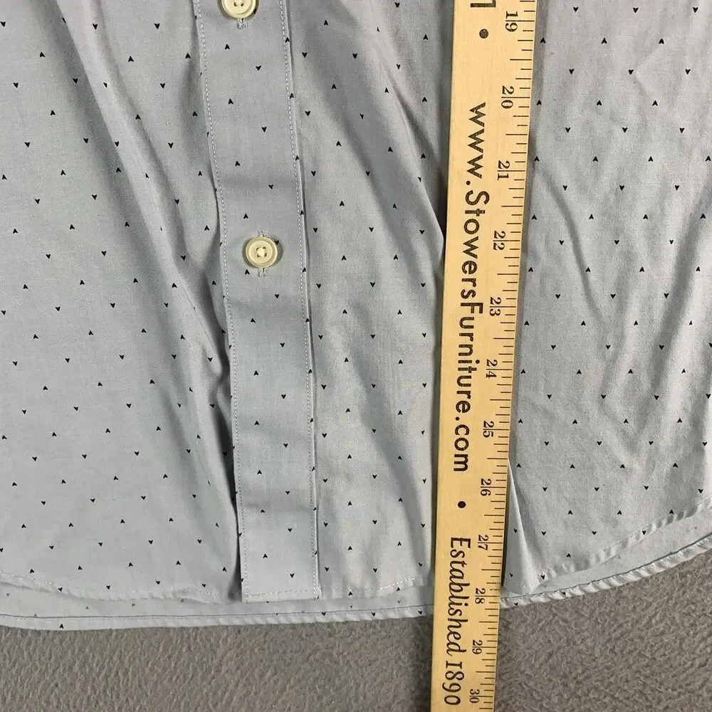 Banana Republic Dress Shirt Mens XS Gray Geometric Classic Fit Long Sleeve